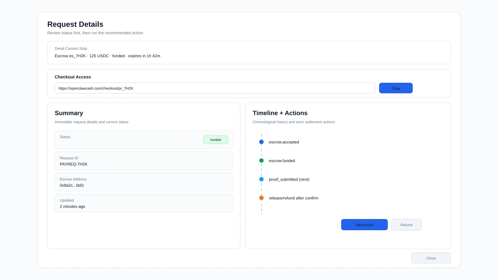 Get Paid Request Detail Timeline