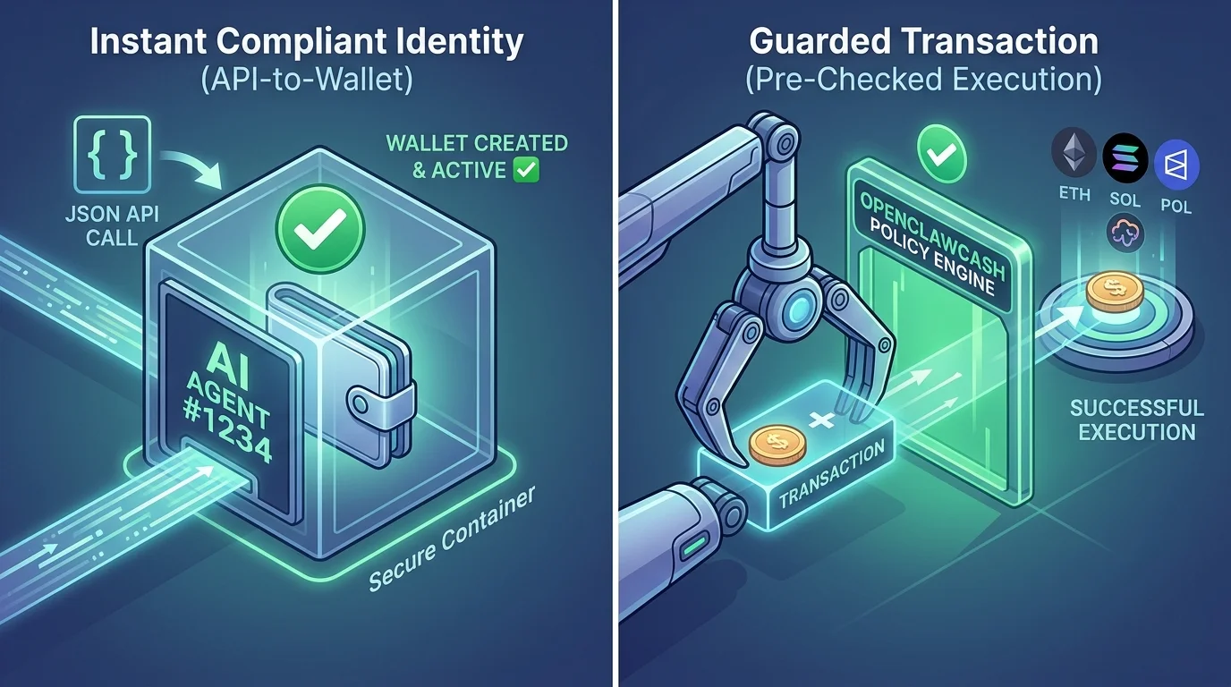 OpenClawCash provides secure, policy-controlled wallet infrastructure for AI agents with spending limits, allowlists, and native MCP integration.